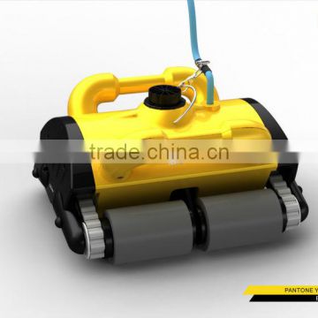 Yellow Intelligent Automatic Swimming Pool Cleaner with Remote Controller