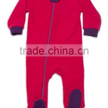 Polar Fleece Side Zipper Romper with Footies