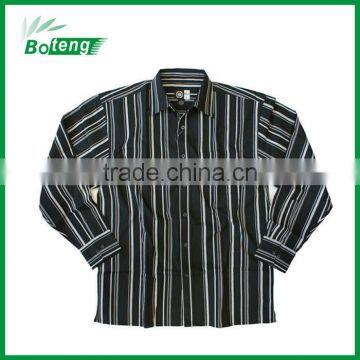 Mens 100% Cotton yarn-dyed Striped Long Sleeve Shirt