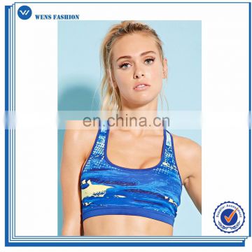 Women High Impact Mesh Padded Sports Bra Allover Print Pattern Wholesale Sexy Seamless Bra