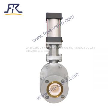 Pneumatic Resistant Ceramic Lined Double Disc Gate Valve For limestone