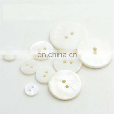 Round white pearl MOP river shell button
