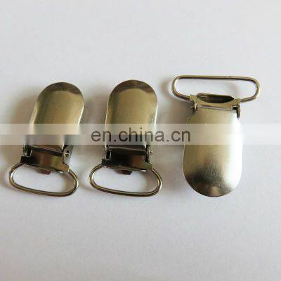 Engraved Heavy Duty Custom Stainless Steel/Iron Pacifier Clips Suspender For Garment