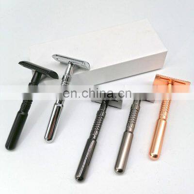 China Factory Wholesale Zinc Alloy Material Men Stainless Steel Double Edge Stainless Steel Safety Razor