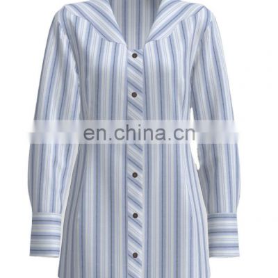 Best Sale 100% Cotton Yarn Dyed Seersucker Stripe Design For Women