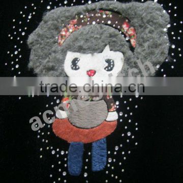 appliqued patch lovely girl to be ironed on all kinds fo garments