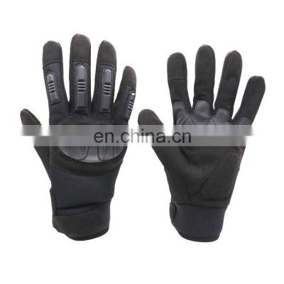 Factory Touch Screen Full Finger Knuckle Protection Anti Slip Black Sports Motorcycle Racing Gloves