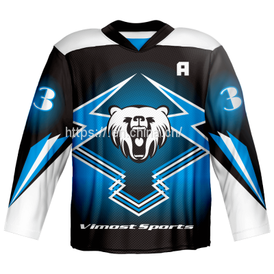 100% polyester ice hockey jersey with heart-shaped neck customize your design and color