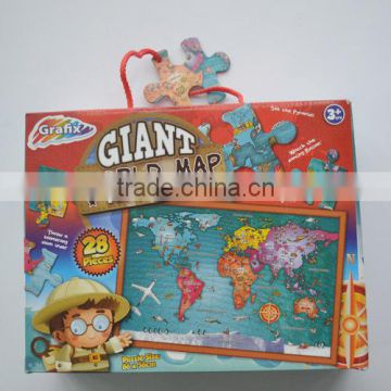 HOT Selling!!28 pieces Giant world map Cheap Kids Super-quality education jigsaw puzzle
