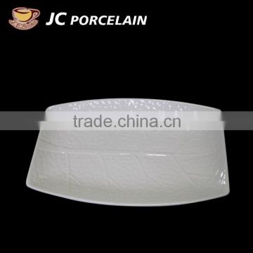 Porcelain Ceramic Rectangular Serving Platter, Small