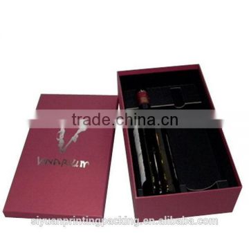 Quality hot sell kraft paper die-cut wine box