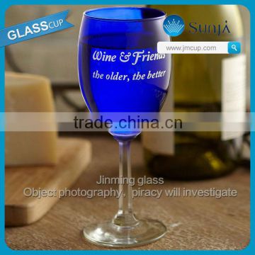 2014 red wine glasses blue glass goblet blue wine glass blue drinking glasses colored wine glasses for sells blue glass goblet