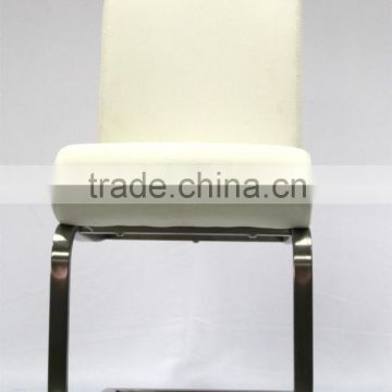 High quality Stainless Steel base Dining chair with comfort cushion in bonded leather or PU in KD structure