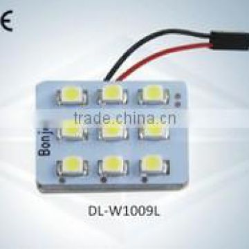 white/blue/green color Light Panel 3528/5050 SMD LED + T10 + Ba9s + Dome Festoon Bulb Adapter