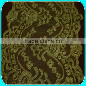 14"*108" lace embroidery table runner in gold