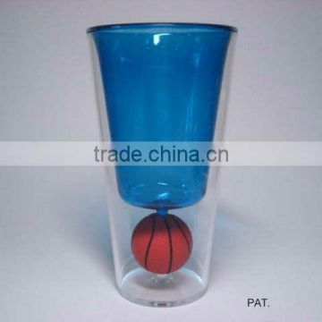 Double wall plastic drinking cup