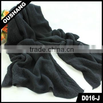 D016-J Black Scarves Twill Pattern Hangzhou