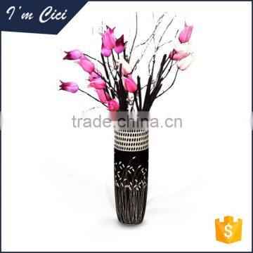 Chinese traditional black tall ceramic flower vase CC-D121