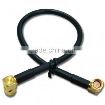 Cable Assembly, 250mm x RG58 pre-terminated with SMA Male Right Angle on both ends.