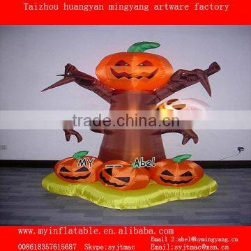 8ft inflatable Halloween pumpkins and ghost with decorative tree