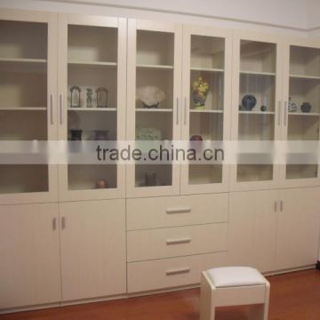 books white wooden glass display cabinet