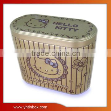 Oval shape chocolate tin box