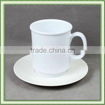 melamine coffee mug and saucer