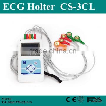 CE&ISO Hot Sale 24 Hours Medical Device Cardiac Heart Holter Monitor 3 /12 Channel ECG Holter Recorder with Free Software-Shelly
