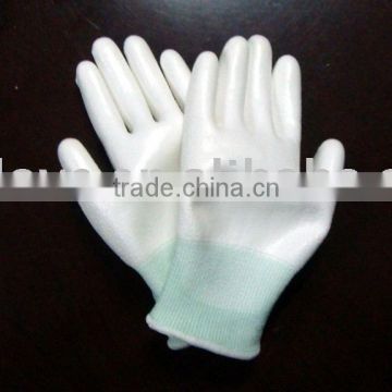 13 gauge white nylon with white pu palm on the coating , pu glove / working / safety gloves