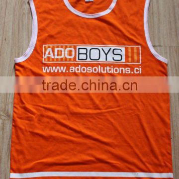 mens polyester, pique, moisture wicking round neck,sleeveless tank top / vest with printed logo