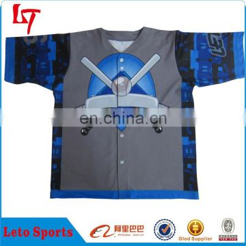 100%polyester custom fulll button softball jersey sublimation printing