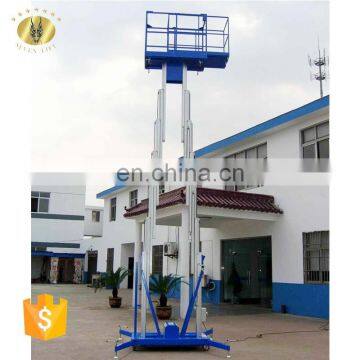 7LSJLII Shandong SevneLift 8m mobile double mast aluminum hydraulic aerial man lift ladder mobile aerial work lifter