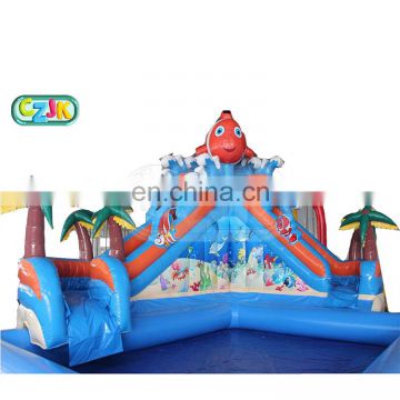 China commercial inflatable adventure under the sea slide banzai water park