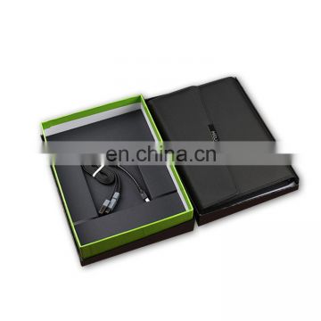 Luxury Leather Video Screen Business Notebook With Power Bank  For Promotion Enterprises Publicity