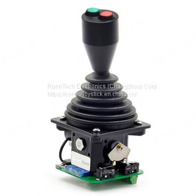 RunnTech Single Axis Friction 4-20mA Proportional Signal Joystick with 3 Steps Movement