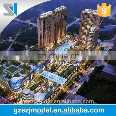 Clear landscape architectural rendering building 3d max rendering for exhibition