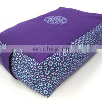 Hot sale embroidered or printed cotton rectangular shape yoga pillow bolster Indian supplier