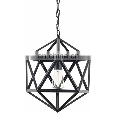 Modern Hanging Wire Solid Geometry Electric Surface Mounted Industrial Black Metal Ceiling Lighting