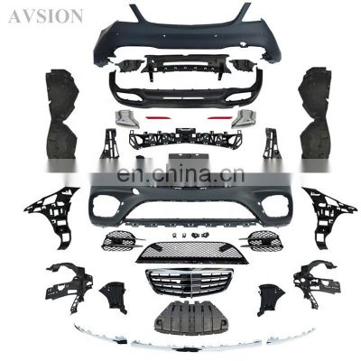 Car accessories include front/rear bumper assembly Maybach Grille for Mercedes Benz S-class W222 upgrade to S450 Model
