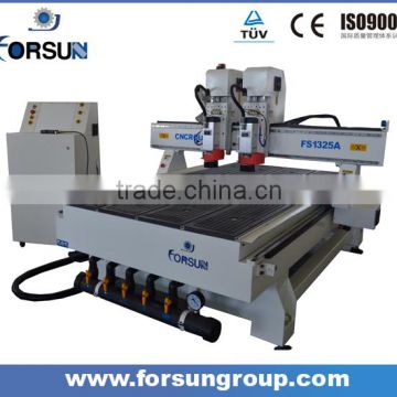 Hot sales multi-spindle cnc router /plastic cutting cnc router/leather carving machine FS1325-2H