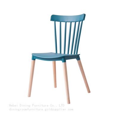 Dining Chair Windsor with Plastic Seat and Wooden Legs DC-P87