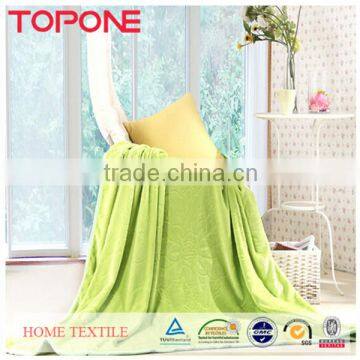 Solid color warm cheap polyester embossed design adults tv blanket