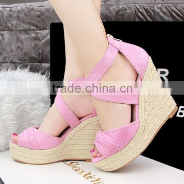 Summer styles open toe Women Platform Sandals Shoes Summer Lady PU Leather platform wedge sandals ladies                        
                                                Quality Choice