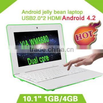 China 10 INCH VIA WM8880 dual core laptop computer Android 4.2 OS