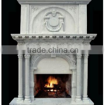 Indoor Large Carving Statue Stone Wall Mounted Electric Fireplace