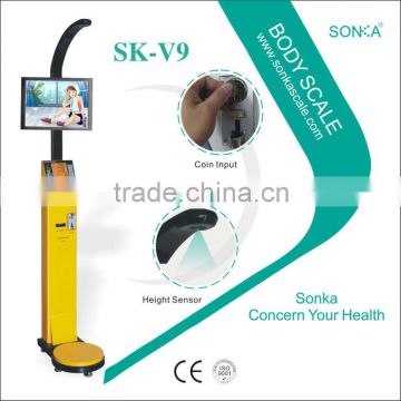 Body Digital Scale Kiosk SK-V9 With Coin Or Bill Acceptor