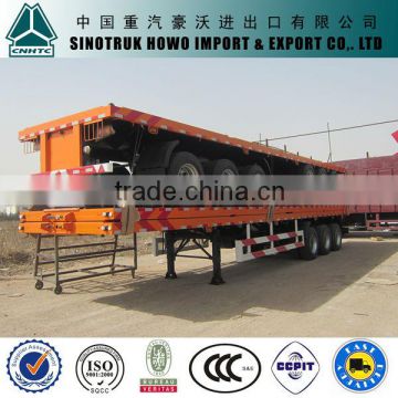 3 axles semi trailer flat bed for 40ft container 2x20ft container