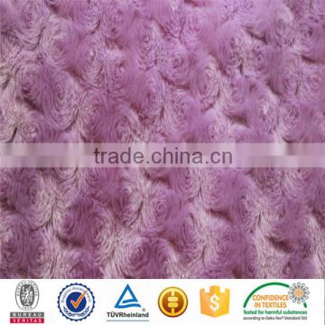 embossed rose swirl plush home textile fabric for carpet