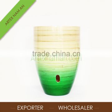 Hot new 2016 with unique design spun bamboo flower pot, planter pot from Vietnam