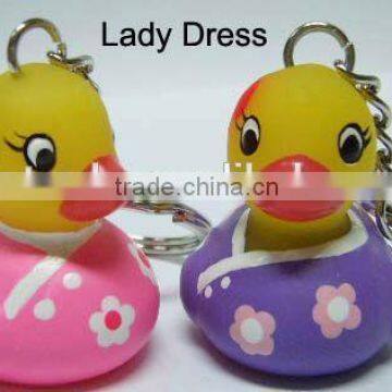 Printed PVC plastic duck keyring